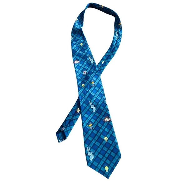 Vintage Looney Tunes Mania Necktie Bugs Bunny Tweety Silvester Taz Duffy - Picture 3 of 12